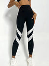 ZASUWA Female Contrast Color Stripes Heart-Shape Leggings