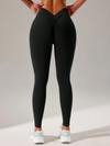 ZASUWA Female Unique Deep V Back Scrunch Bum Leggings