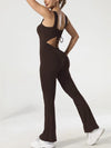 ZASUWA Female Flare Backless Scrunch Bum Jumpsuit