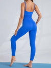 ZASUWA Female Heart Collar Ribbed Backless Jumpsuit