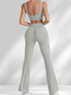 ZASUWA Female Backless Ribbed Flare Tracksuit