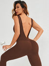 ZASUWA Female Deep V Back Backless Scrunch Bum Jumpsuit