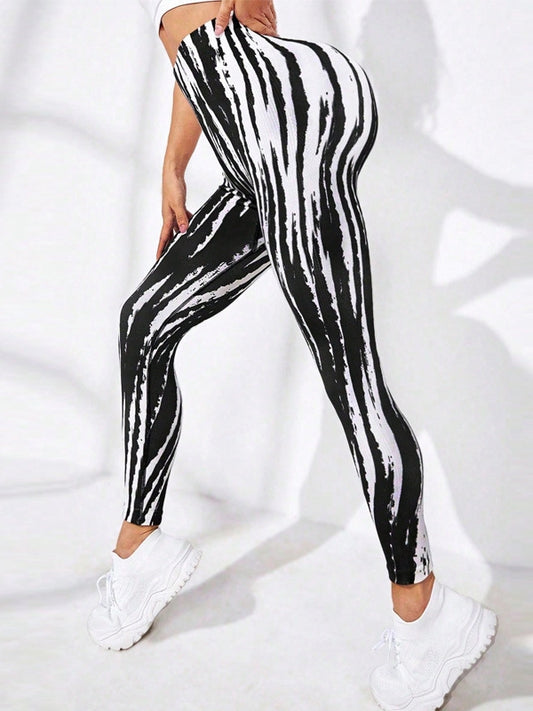 ZASUWA Female Unique Stripes Contrast Color Leggings