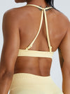 ZASUWA Female Beautiful Cross Back Front Folds Seamless Sports Bras