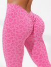 ZASUWA Female Deep V Back Leopard Print Leggings