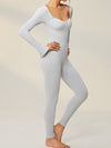 ZASUWA Female Trendy Ribbed Split Scrunch Bum Jumpsuit