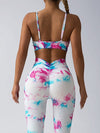 ZASUWA Female Deep V Back Hot Tie-dye Scrunch Bum Leggings