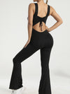 ZASUWA Female Flare Backless Scrunch Bum Jumpsuit