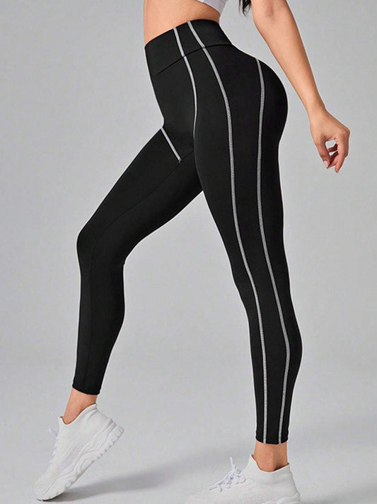 ZASUWA Female Contrast Color Stripes Leggings