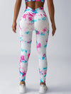 ZASUWA Female Deep V Back Hot Tie-dye Scrunch Bum Leggings