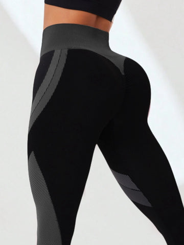 ZASUWA Female Sexy Contrast Color Hip-lift Leggings