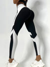 ZASUWA Female Contrast Color Stripes Heart-Shape Leggings