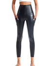 ZASUWA Female Faux Leather Corset Pocket Leggings