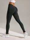 ZASUWA Female Unique Deep V Back Scrunch Bum Leggings