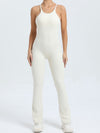 ZASUWA Female Cross Back Flare Scrunch Bum Jumpsuit