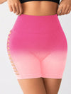 ZASUWA Female Ombre Cutout Scrunch Bum Spandex Gym Booty Shorts