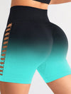 ZASUWA Female Ombre Cutout Scrunch Bum Spandex Gym Booty Shorts