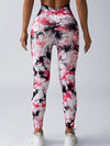 ZASUWA Female Deep V Back Hot Tie-dye Scrunch Bum Leggings