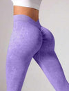 ZASUWA Female Denim Deep V Back Scrunch Bum Leggings