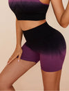 ZASUWA Female Gradient Color Spandex Gym Booty Shorts