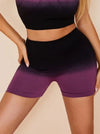 ZASUWA Female Gradient Color Spandex Gym Booty Shorts