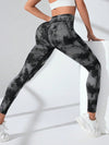 ZASUWA Female Hot Tie-dye Denim Pocket Scrunch Bum Leggings