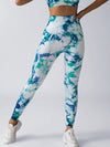 ZASUWA Female Deep V Back Hot Tie-dye Scrunch Bum Leggings