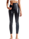 ZASUWA Female Faux Leather Corset Pocket Leggings