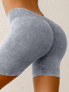 ZASUWA Female Denim Deep V Back Scrunch Bum Leggings