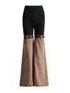 ZASUWA Female Contrast Color Denim Flare Fashion Pants