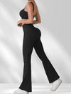 ZASUWA Female Backless Ribbed Flare Tracksuit