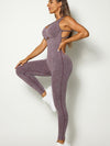 ZASUWA Female Hollow Out Cross Back Seamless Jumpsuit