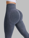 ZASUWA Female Ribbed Denim Scrunch Bum Leggings