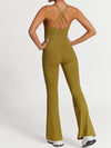 ZASUWA Female Cross Back Flare Jumpsuit