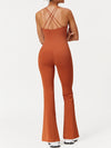 ZASUWA Female Cross Back Flare Jumpsuit