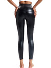 ZASUWA Female Faux Leather Corset Pocket Leggings