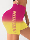 ZASUWA Female Ombre Cutout Scrunch Bum Spandex Gym Booty Shorts