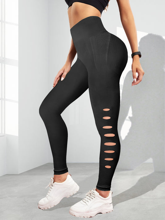 ZASUWA Female Hollow Out High-waisted Seamless Leggings