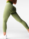 ZASUWA Female Corset Contrast Color Elastic Tight Quick Dry Hip-lift Leggings