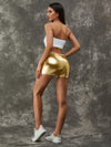 ZASUWA Female Sexy Metallic Laser Gold&Sliver Leggings