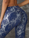 ZASUWA Female High Waist Bronzed Snakeskin Leggings