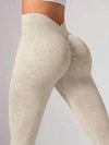 ZASUWA Female Denim Deep V Back Scrunch Bum Leggings