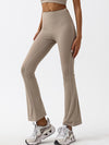 ZASUWA Female Solid Color High-waisted Hollow Out Flare Pants