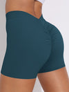 ZASUWA Female V-shape Waist Scrunch Bum Spandex Gym Booty Shorts