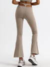 ZASUWA Female Solid Color High-waisted Hollow Out Flare Pants