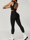 ZASUWA Female Backless U collar High-rise Split Flare Tracksuit