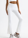 ZASUWA Female Solid Color High-waisted Hollow Out Flare Pants