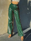 ZASUWA Female Fuax Leather Pocket Fashion Pants