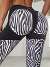 ❤ZASUWA Female Zebra Pattern Push-Up Scrunch Bum Leggings