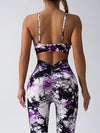 ZASUWA Female Deep V Back Hot Tie-dye Scrunch Bum Leggings